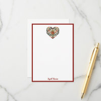 Norwegisches Rosemaling Folk Art Heart Enclosure C