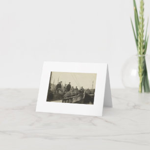 Norwegisches Schiff und Crew für echtes Foto