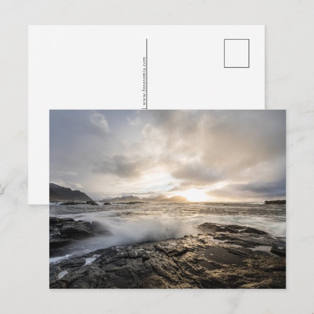 Norwegisches Seascape-Foto Feiertagspostkarte (Vorne/Hinten)