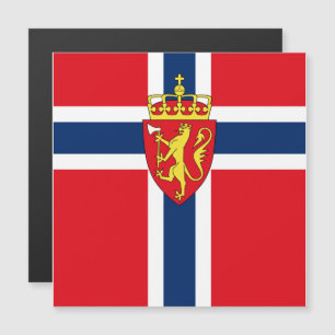 Norwegisches Wappen auf norwegischer Flagge Magnetkarte