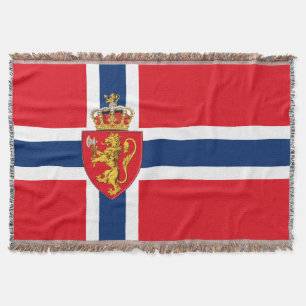 Norwegisches Wappen auf norwegischer Flagge, Norwe Decke