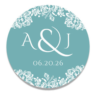Norwich Classic Wedding Monogram Runder Aufkleber