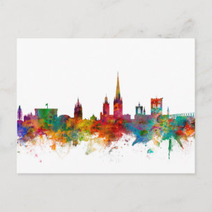 Norwich England Skyline Postkarte