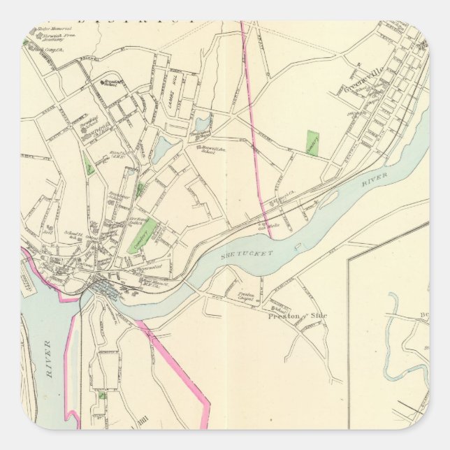 Norwich Quadratischer Aufkleber (Vorderseite)
