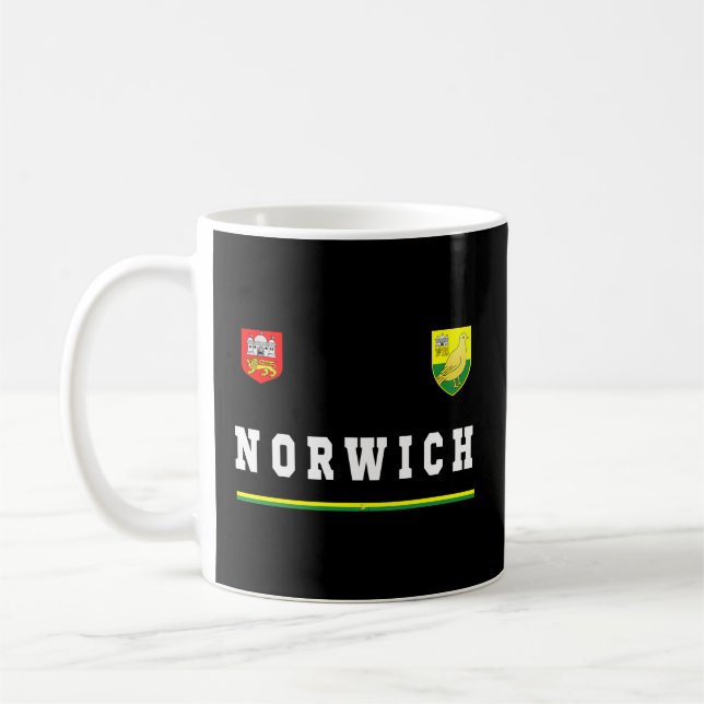 Norwich Sportssoccer Jersey Flag Football Kaffeetasse (Links)