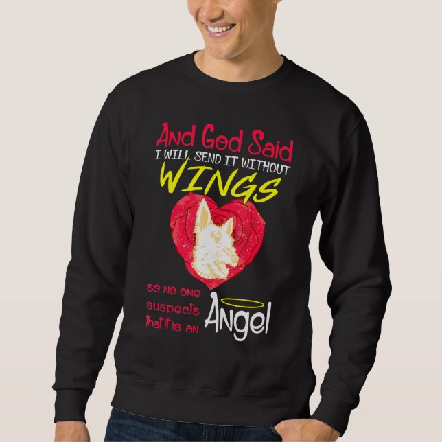 Norwich Terrier Angel ohne Flügel Sweatshirt (Vorderseite)