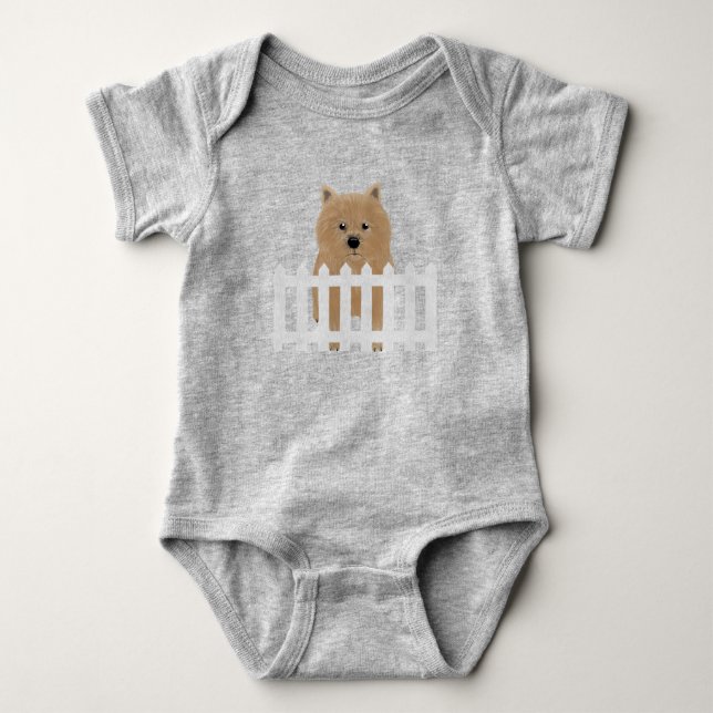 Norwich Terrier Baby Bodysuit Strampler (Vorderseite)