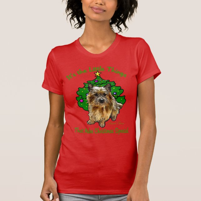 Norwich Terrier Christmas Merry T-Shirt (Vorderseite)