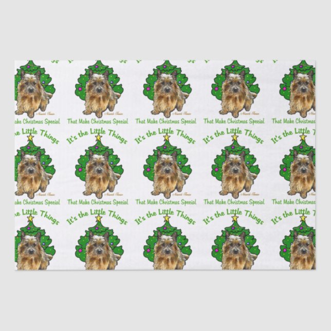 Norwich Terrier Christmas Seidenpapier (Vorderseite)
