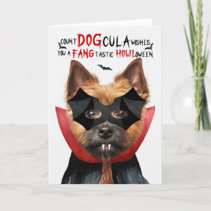 Norwich Terrier Dog Funny Count DOGcula Halloween Feiertagskarte