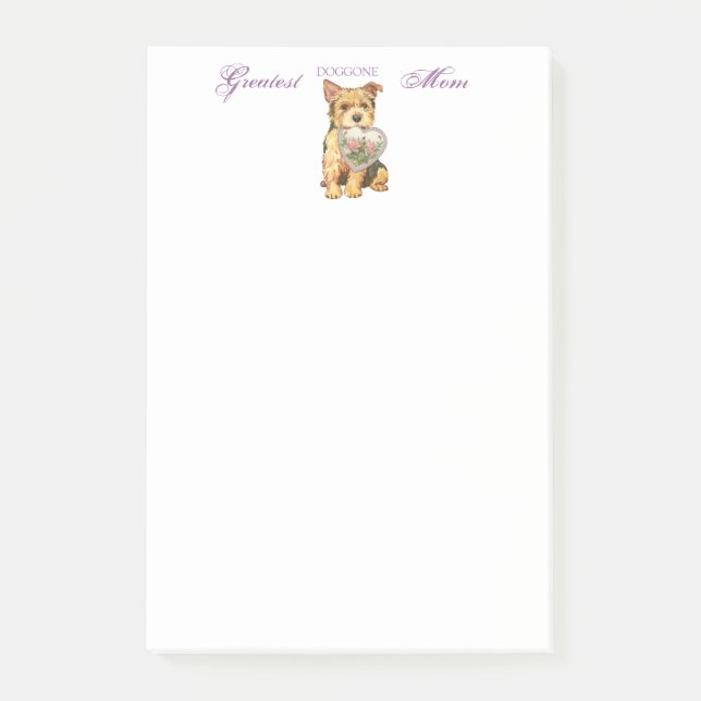 Norwich Terrier Heart Mama Post-it Klebezettel (Vorderseite)