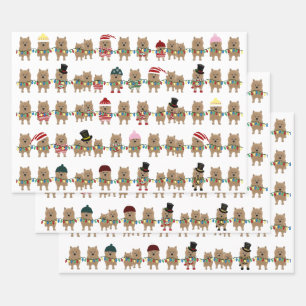 Norwich Terrier Holiday Wrapping Paper Sheets Geschenkpapier Set