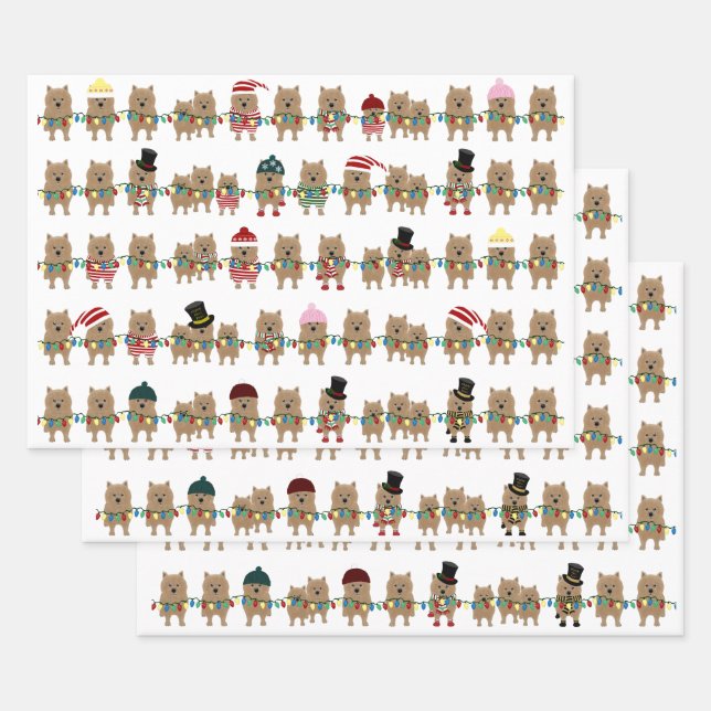 Norwich Terrier Holiday Wrapping Paper Sheets Geschenkpapier Set (Set)