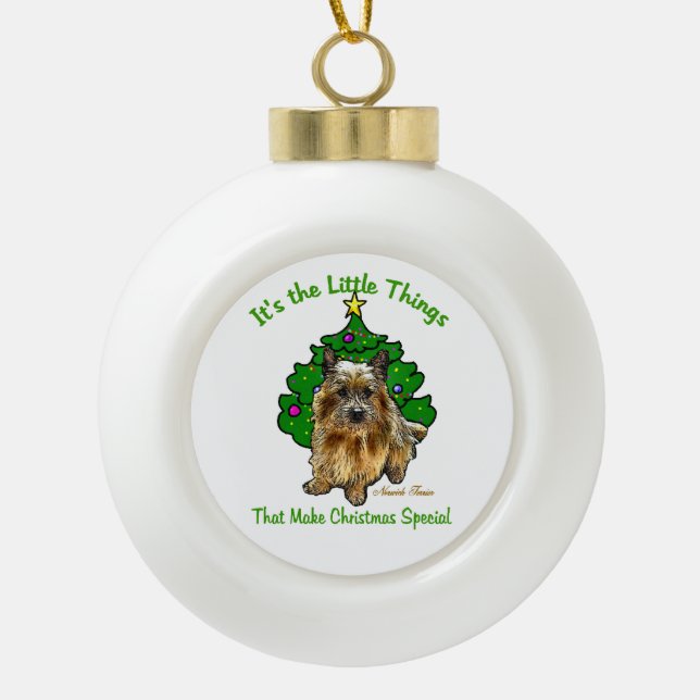 Norwich Terrier Liebhaber Weihnachten Keramik Kugel-Ornament (Vorderseite)