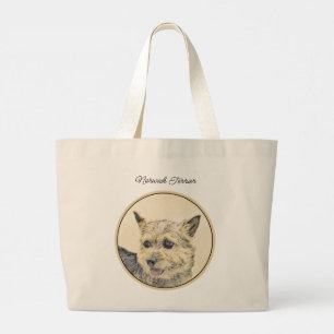Norwich Terrier Malerei Niedlich Original Haustier Jumbo Stoffbeutel
