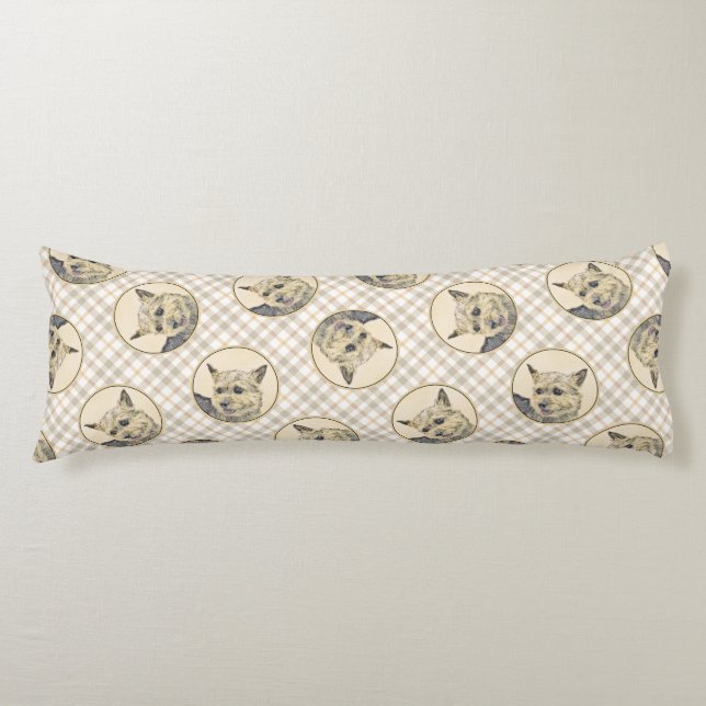 Norwich Terrier Malerei Niedlich Original Haustier Seitenschläferkissen (Vorderseite)