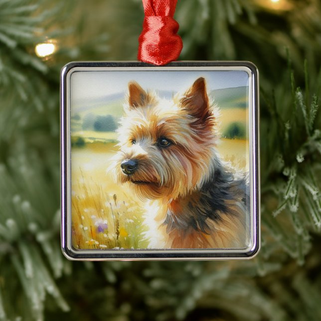 Norwich Terrier Ornament Aus Metall (Baum)
