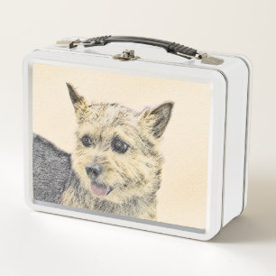 Norwich Terrier Painting - Niedliche Original Dog Metall Brotdose