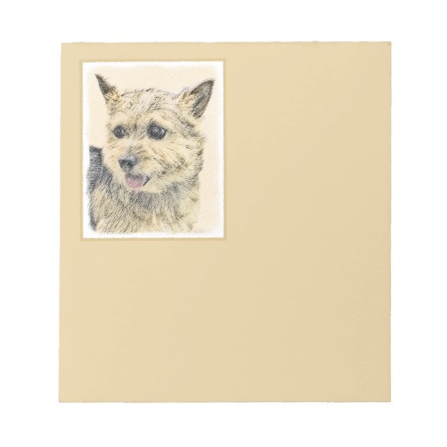 Norwich Terrier Painting - Niedliche Original Dog  Notizblock (Vorderseite)
