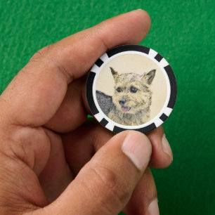 Norwich Terrier Painting - Niedliche Original Dog  Pokerchips