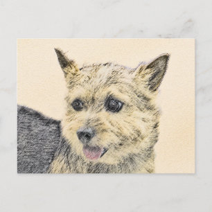 Norwich Terrier Painting - Niedliche Original Dog Postkarte