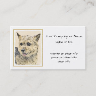 Norwich Terrier Painting - Niedliche Original Dog Visitenkarte