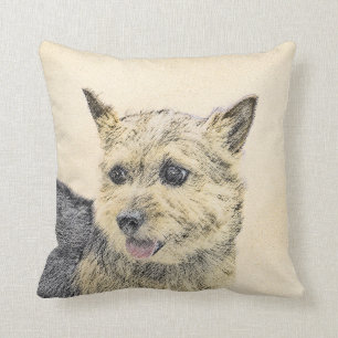 Norwich Terrier Painting - Niedliche Original Hund Kissen