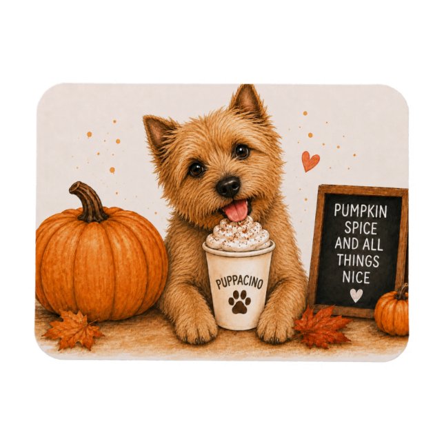 Norwich Terrier Pumpkin Spice Magnet (Horizontal)