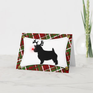 Norwich Terrier Reindeer Christmas Card Feiertagskarte