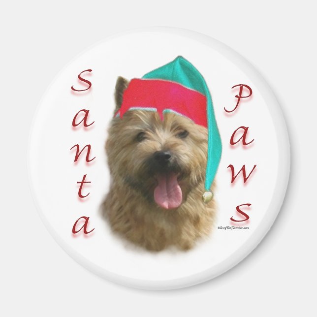Norwich Terrier Santa Paws Magnet (Vorne)