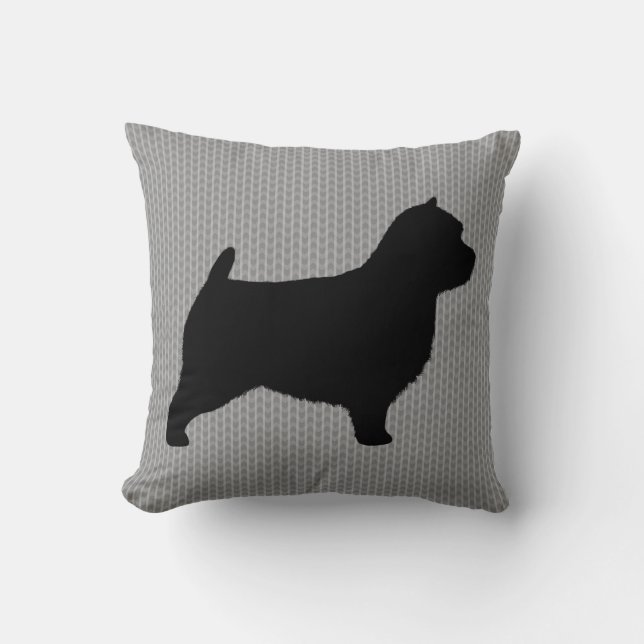 Norwich Terrier Silhouette Kissen (Vorderseite)