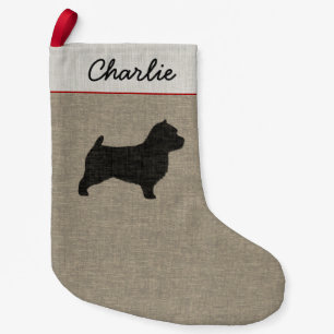 Norwich-Terrier-Silhouette-kundenspezifisches Kleiner Weihnachtsstrumpf