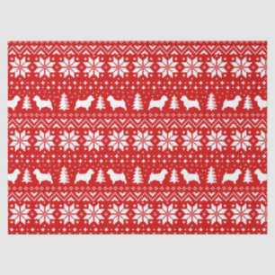 Norwich Terrier Silhouetten Weihnachtsmuster Seidenpapier