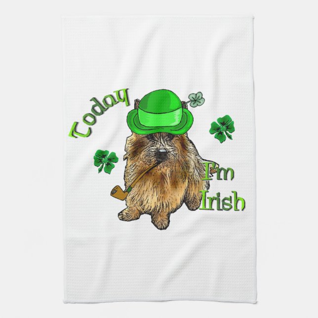 Norwich Terrier St Patricks Handtuch (Vertikal)
