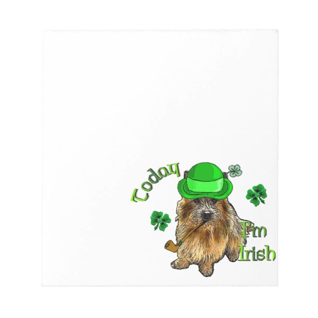 Norwich Terrier St Patricks Notizblock (Vorderseite)