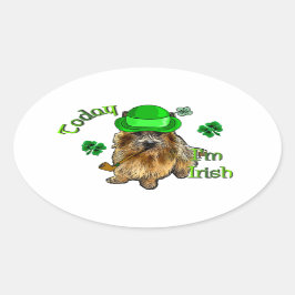 Norwich Terrier St Patricks Ovaler Aufkleber