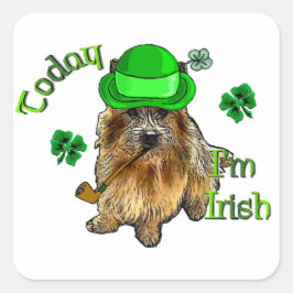 Norwich Terrier St Patricks Quadratischer Aufkleber