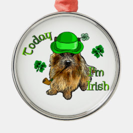 Norwich Terrier St Patricks Silbernes Ornament