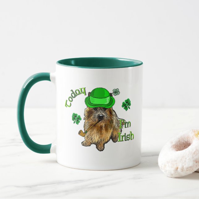 Norwich Terrier St Patricks Tasse (Mit Donut)
