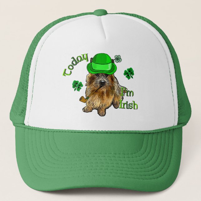 Norwich Terrier St Patricks Truckerkappe (Vorderseite)