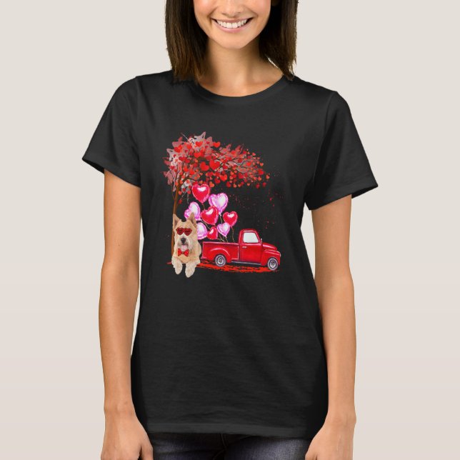 Norwich Terrier Sunglasses Herz Tree Lieferwagen T T-Shirt (Vorderseite)
