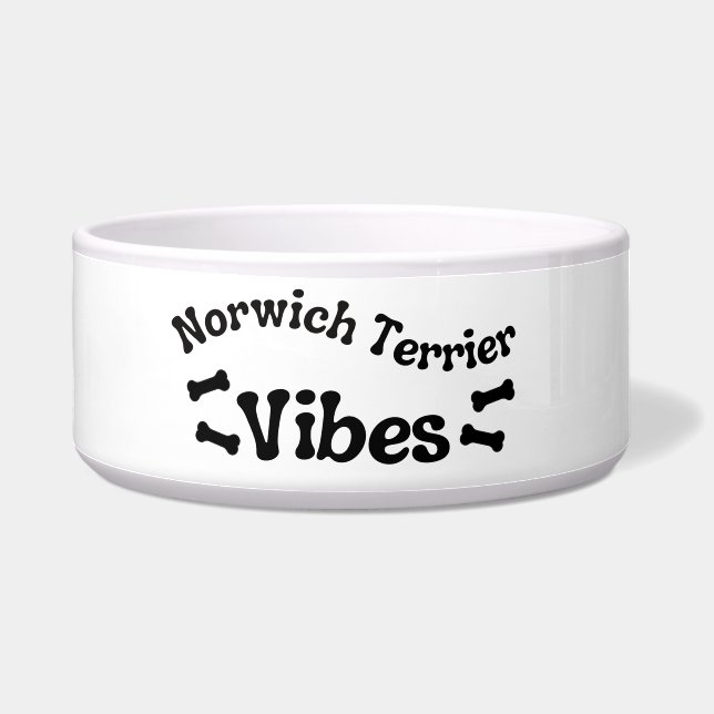 Norwich Terrier Vibes Keramik Dog Bowl Napf (Links)