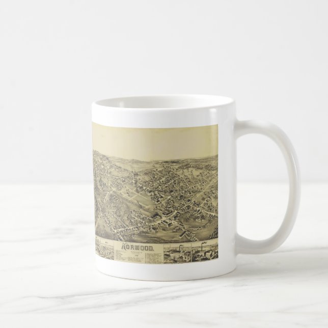 Norwood, MA Vintag Map 1882 Kaffeetasse (Rechts)