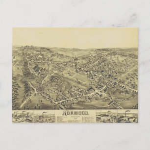 Norwood, MA Vintag Map 1882 Postkarte