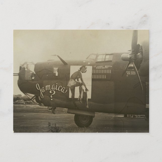 Nose Art on a B24 Liberator Postkarte (Vorderseite)