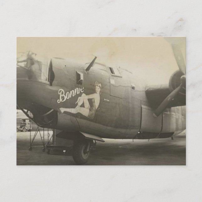Nose Art on a B24 Liberator Postkarte (Vorderseite)