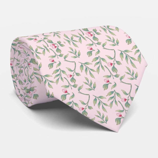 Nosegay Pink Wedding Keepake Neck Tie Krawatte (Gerollt)