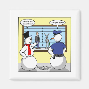 Noseless Snowman Bunny Suspting Geschenke & T-Shir Magnet