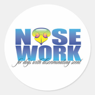 Nosework für Hunde mit diskriminierendem Geruch Runder Aufkleber