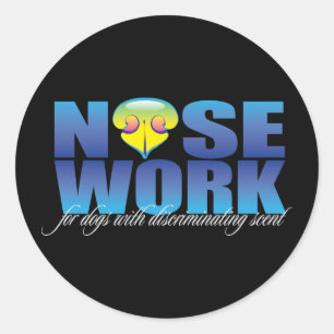 Nosework für Hunde mit diskriminierendem Geruch Runder Aufkleber
